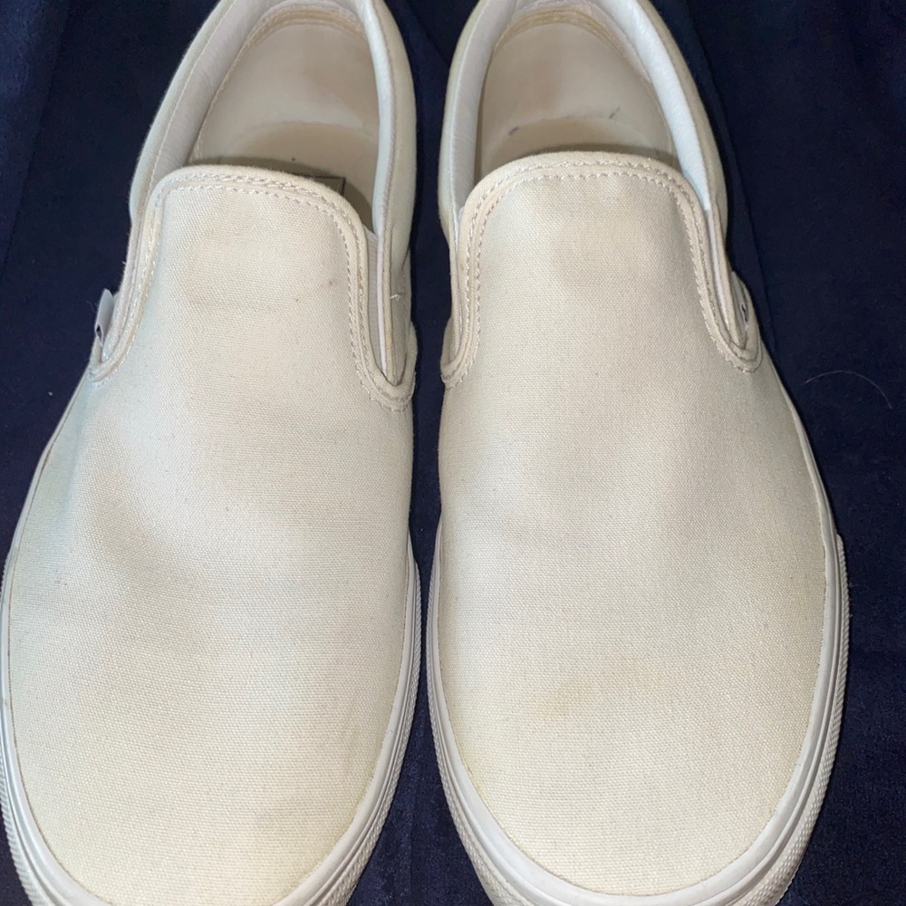 Men’s size 11.5 White Vans Slip Ons